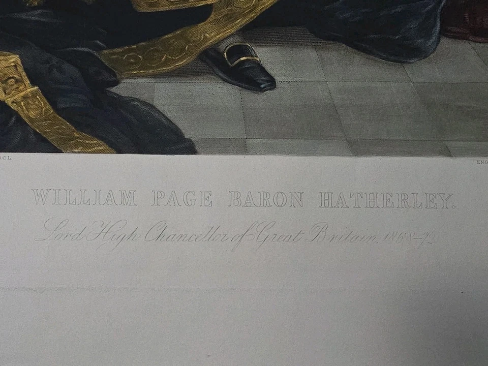 Impresión litográfica en madera de William Page del artista George Richmond 25 pulgadas x 14,5 pulgadas Foto 3 de 4