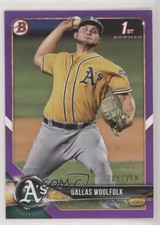 2018 Bowman Draft Purple /250 Dallas Woolfolk #BD-127 fm0