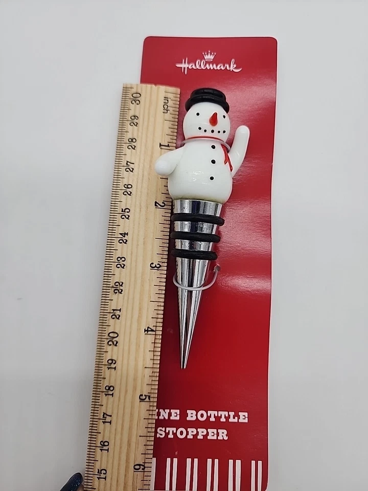HALLMARK FROSTY THE SNOWMAN GLASS ART BOTTLE STOPPER - Image 3 of 4