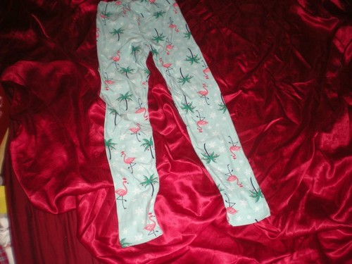 CHRISTMAS "DECORATED PALMS" SANTA HATS PINK FLAMINGOS PAJAMAS PANT BOTTOM S,M - Picture 9 of 11