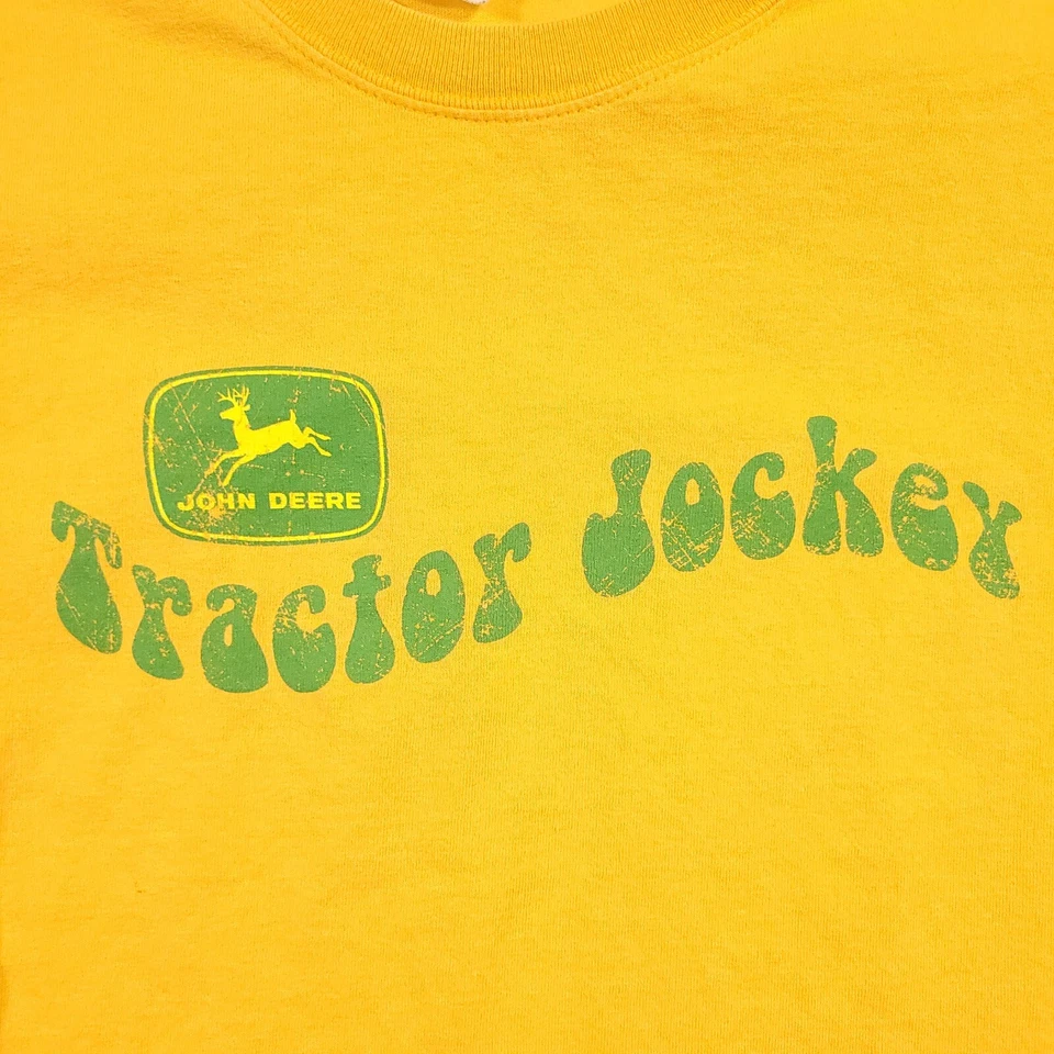 Camiseta De Colección John Deere Gráfico Logo Para Hombre Grande Amarilla Tractor Jockey Foto 4 de 4