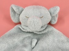 Angel Dear Elephant Security Blanket Baby Lovey Plush Gray Nubs Knots 12 x 12