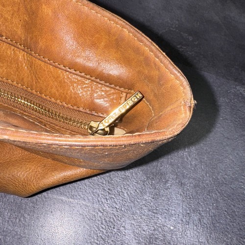 Borsa a tracolla vintage Tory Burch marrone pelle borsa bomba con cerniera - Foto 7 di 9