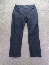 NYDJ Jeans Womens 4P Petite Capri Stretch Denim pockets Blue USA Made