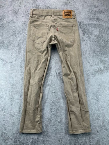 Levis 514 Straight Boys Jeans Size 14 Reg Khaki Brown Denim Jeans 27x27 Red Tab - Picture 2 of 9