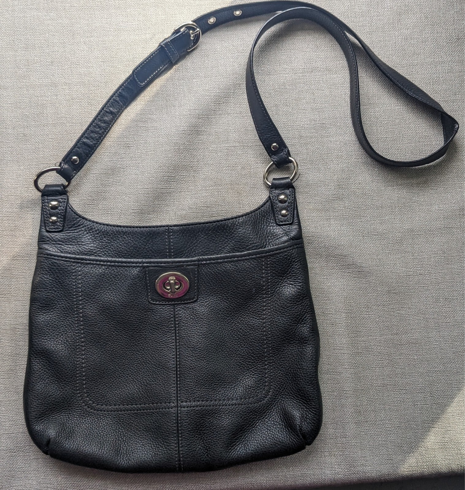 Coach Signature Leather Crossbody Bag with Adjustable Strap  -image