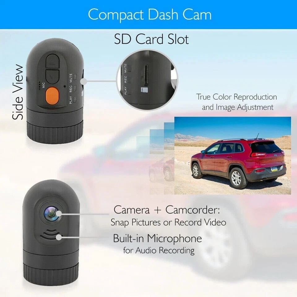 Pyle HD Video Recording System Dash Cam w/Rearview Mirror Monitor, Backup Camera - Image 4 of 4