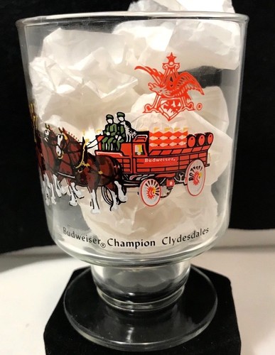 Copa de vaso de cerveza pedestal Clydesdale con patas Budweiser de colección - Imagen 1 de 5