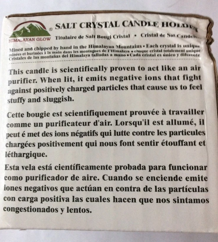 Candelabro de cristal de sal del Himalaya nuevo sellado naranja Foto 4 de 4