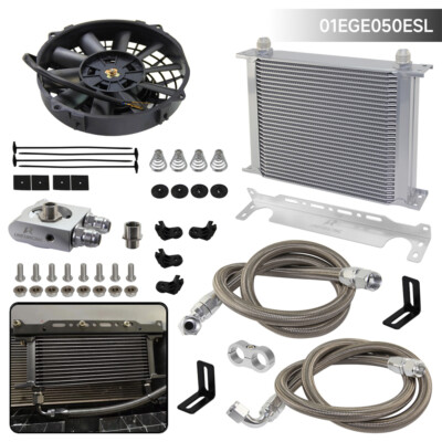 Ölkühler Kit 30 Reihen Universalhalterung 7'' Elektrischer Lüfter Kit Thermostat 