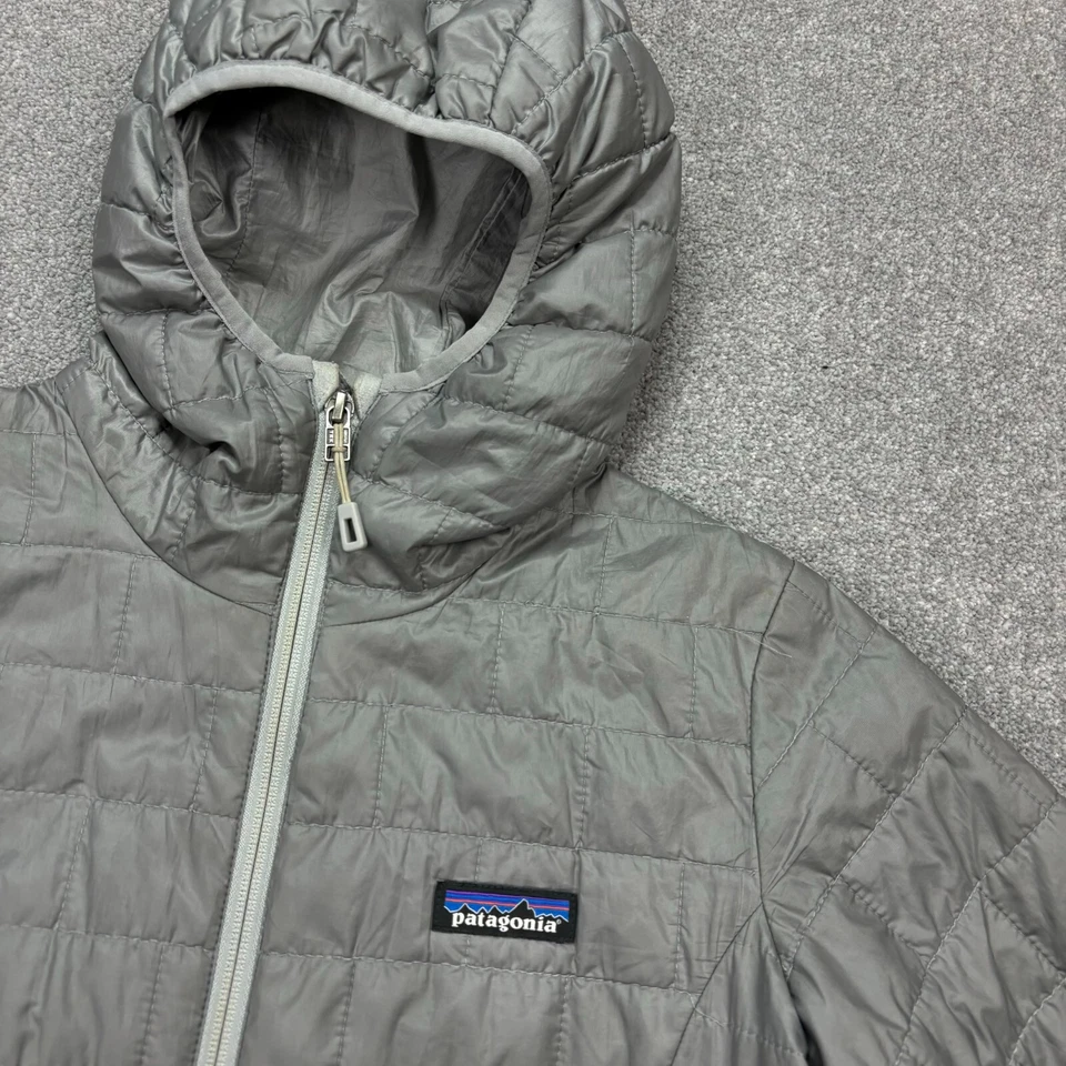 Patagonia Jacket Womens Small Grey Nano Puff Bivy Prmialoft Hoody Coat Lady - Image 3 of 4