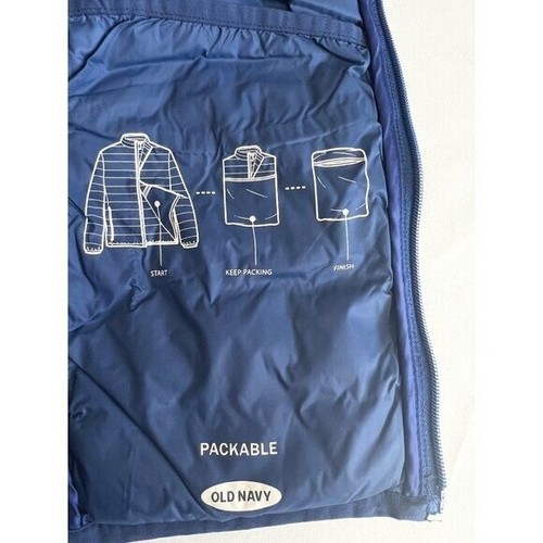 Old Navy Mens Puffer Jacket Small Blue Polyester Full Zip Packable Lightweight - Picture 7 of 11