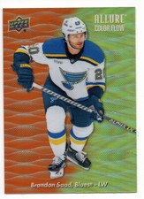 2023-24 Upper Deck Allure Brandon Saad Color Flow Orange- Yellow BluesS 