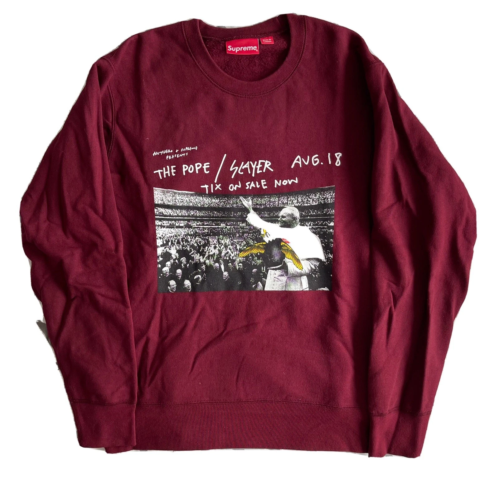 Crewneck Supreme x Anti Hero Pope taille M 100 % authentique