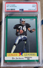 1991 Fleer Bo Jackson Card PSA 9 Mint #416 a