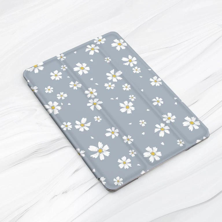 Small Gaisy Flowers Light Blue Case For iPad 10.2 Air 3 4 5 Pro 9.7 11 12.9 Mini - Image 3 of 4