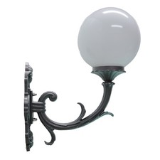 Braccio a muro Foglia30 con globo per giardino applique lampada esterno