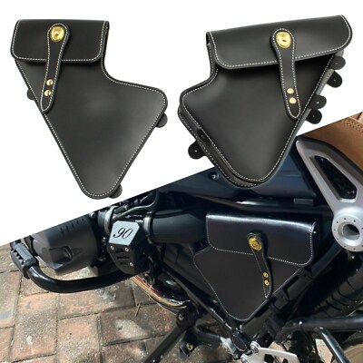 2x Motorrad Wartung Rahmenseiten Werkzeugtasche Retro Leder für BMW R nineT R9T
