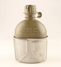 *US Military Canteen Plastic Water Bottle w. Folding Handle Water Bottle Cup S26