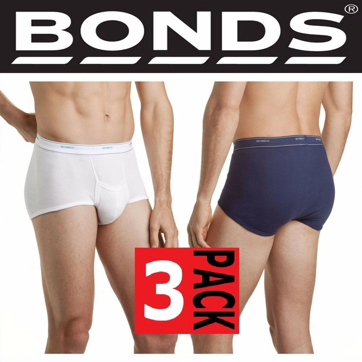 Mens 3 Pack Bonds Cotton Brief Men's Underwear With Support White