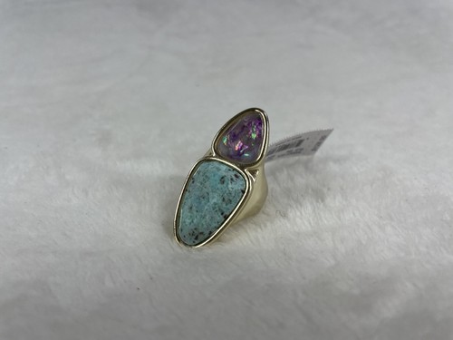 Kendra Scott Margot 14k Yellow Gold Plated Glass Stone Cocktail Ring 6 New $128 - Picture 5 of 7