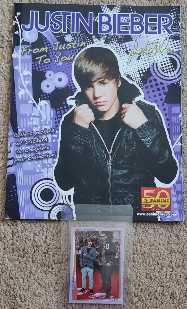 COMBO: STICKER ALBUM & #33 2011 JUSTIN BIEBER PANINI ROOKIE DRAKE