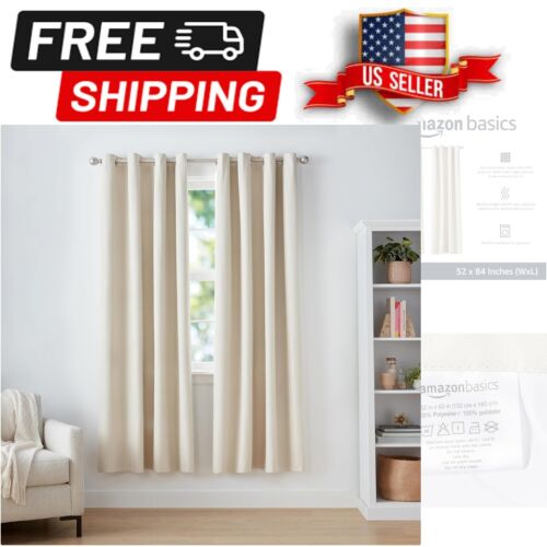 Durable 52 x 84 Inch Blackout Grommet Curtains - Noise Reduction & Insulation