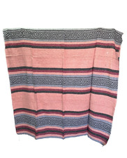 SET OF TWO FALSA BLANKETS ,SARAPE , 1ST QUALITY, YOGA , 72" x 52" , PINK GRAY