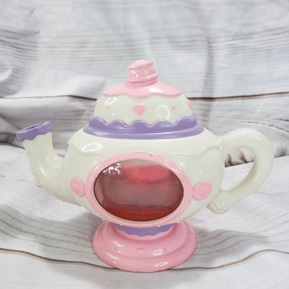 Bule Fisher Price brinquedo chá mágico para dois rosa roxo branco Play Wear - Imagem 3 de 4