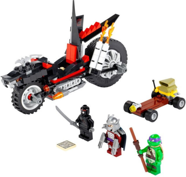 クロム卍釵 シルバー 黒 赤 Lego TMNT Turtles 79101 SHREDDER'S DRAGON BIKE No Minifigs No box