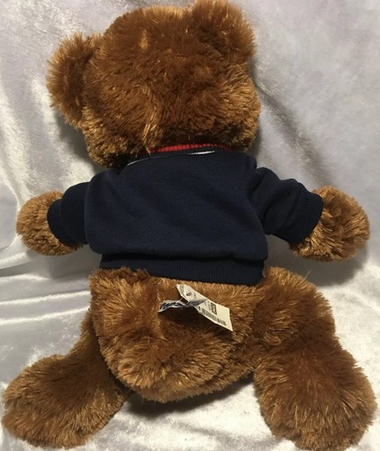 AEROPOSTALE BROWN TEDDY BEAR PLUSH # 4155 ~ w / chaqueta azul con cremallera ~ Nuevo con etiquetas ~ 14 " - Imagen 4 de 12