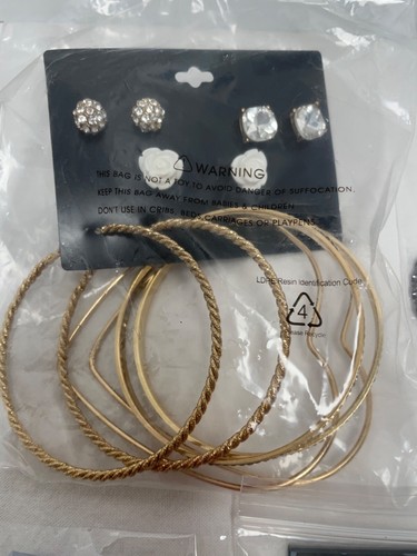 Statement piece 7 hoop earring Christmas bundle, 3in hoop, square, n more` - Picture 3 of 10