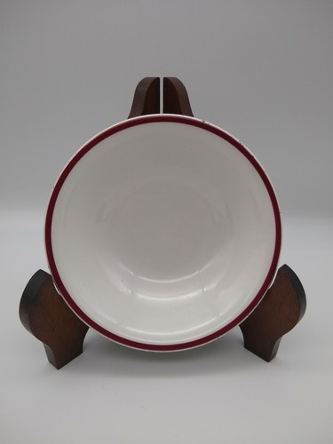 Vintage Wedgwood Adams Ironstone Small Dish / Bowl x 8 Maroon Edge VGC England - Picture 3 of 8