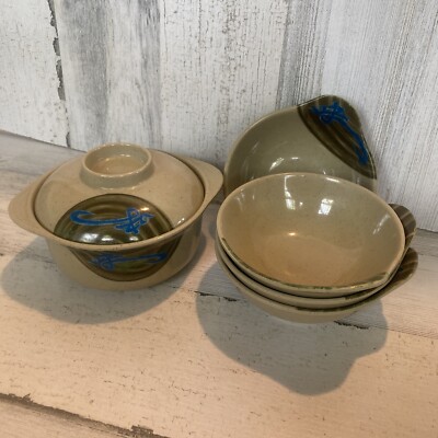 Tar-Hong Melamine 1 Miso w/Cover & 4 Sauce Bowls Wei Collection Owen Green