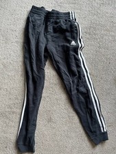 Adidas SweatPants Youth L Black joggers 3 Stripes Logo