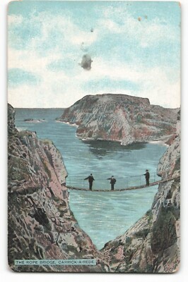 Postcard The Rope Bridge, Carrick-A-Rede, Chas. L. Reis & Co., Dublin VTG ME4.