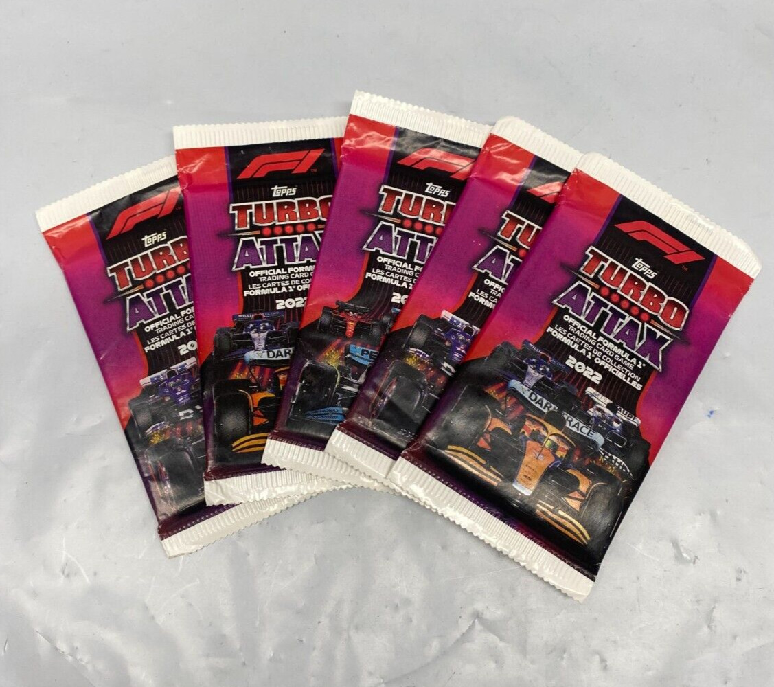*Lot of 5* 2022 Topps Turbo Attax Formula 1 Racing - 10 Trading Card Pack