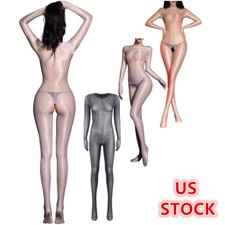 Women's Silky Ultra-Elastic Jumpsuit Transparent Full Body Bodysuit Bodystocking