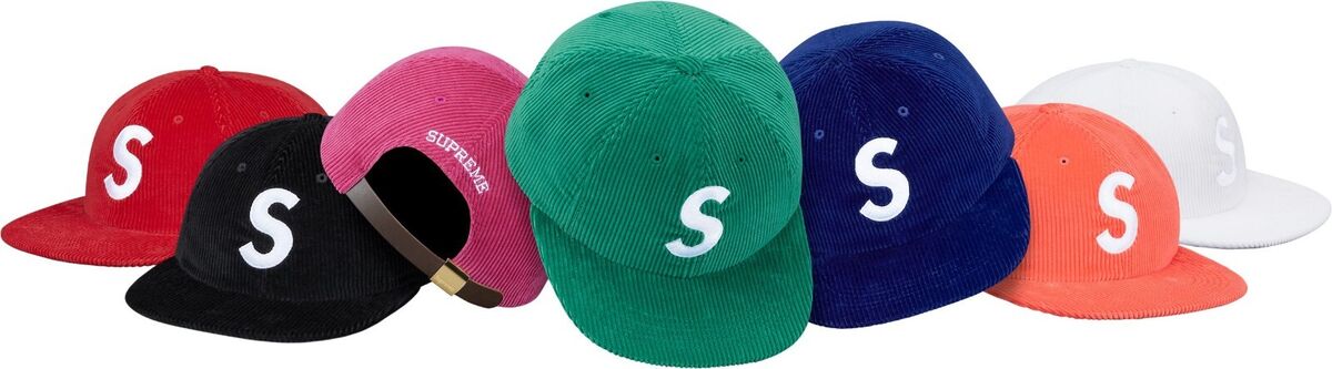 Supreme S Cap 6 Panel Corduroy Hat Magenta Pink Leather Supreme S Cap 6 Panel Corduroy Hat Magenta Pink Leather