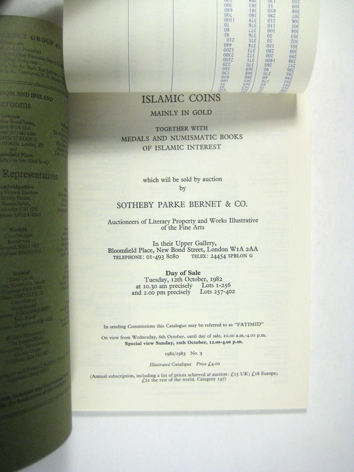 Sotheby's Islamic Gold Coins Catalogue Catalog 1982 London Numismatic PPB - Image 4 of 4