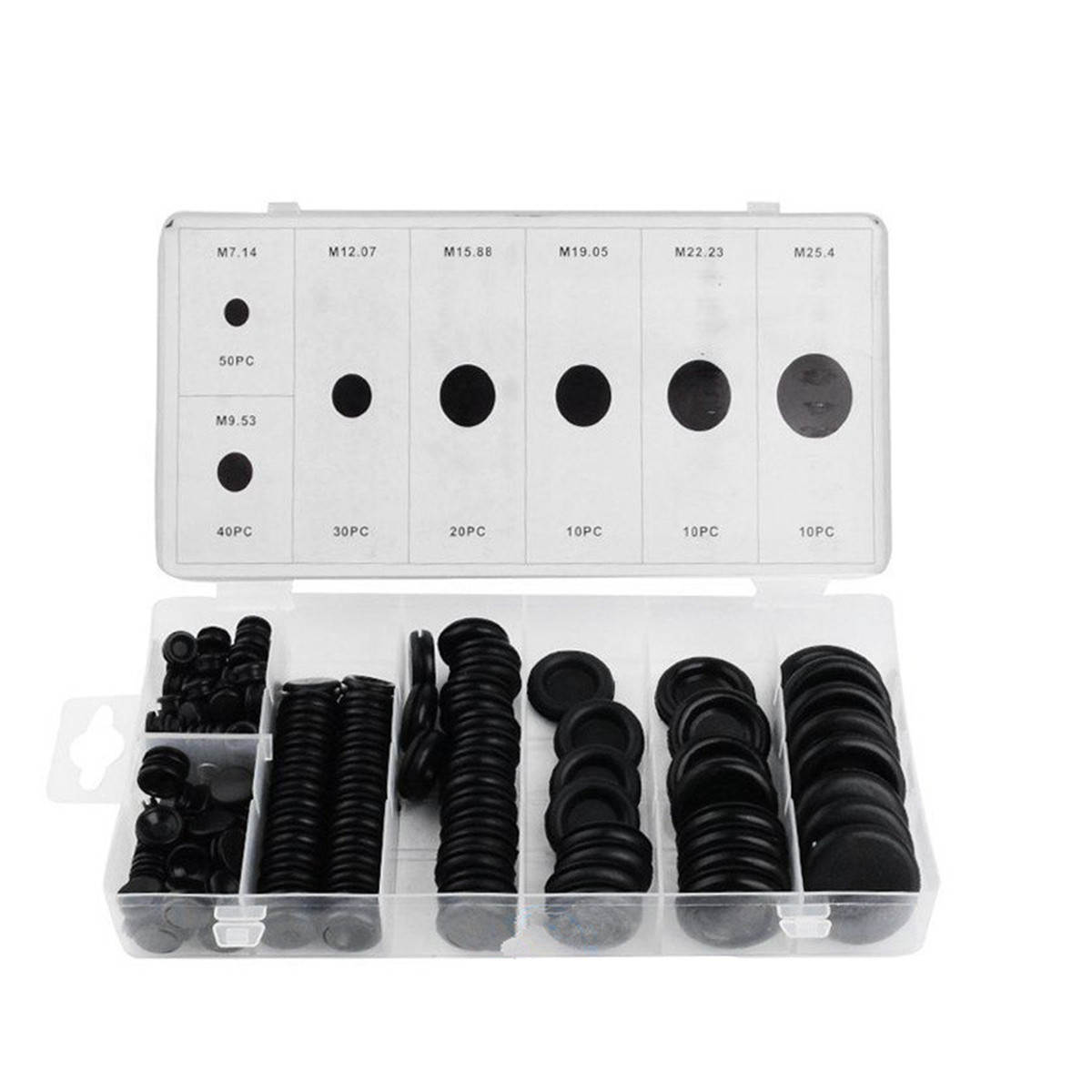 170PCS Rubber Grommet Firewall Hole Plug Car Power Wiring Gasket Assortment Kit