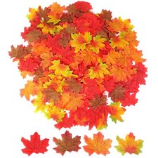 200pcs 3.1" Assorted Color Artificial Maple Leaves Fall Wedding Party Crafts