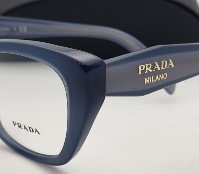 New PRADA Eyeglasses VPR 19W 07Q-1O1 53-17 140 Blue Opal 