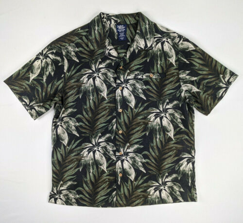 1980’S HUTSPAH MADE IN USA RAYON PALM TREES HAWAIIAN S/S SHIRT SMALL