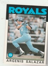 FREE SHIPPING-MINT-1986 Topps Traded #96 Angel Salazar T Royals PLUS BONUS CARDS