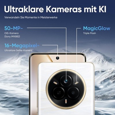 Unlocked realme 14 pro 5G Smartphone 8 + 256 GB IP69 6,77'' 120 Hz 5260 mAh White