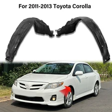 New Front Fender Liner Set, Plastic Left & Right Side For 11-2013 Toyota Corolla