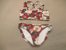 JOE FRESH Size XL 14 Girls Unlined Wireless Top Hipster Bottom Bikini Set 10H