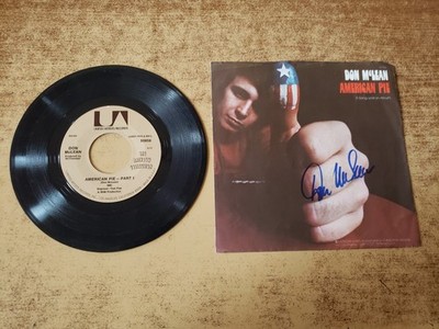 G'TEED autographed 1970s vg+++ 45/vg++ sl. Don McLean American Pie 45 BECKETTLOA