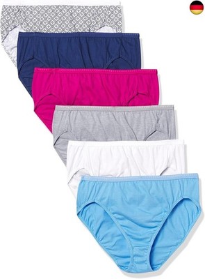 Hanes Damen 6er-Pack Atmungsaktive Baumwolle Hi-Cut Panty Slip (6er Pack)